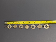 Vintage British India 1/2 Anna 1 Pice 7 Coin Bracelet