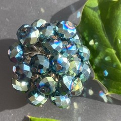 Vintage Ring Estate Jewelry Pre-owned Purple Briolette Crystal Cha-Cha Any Size