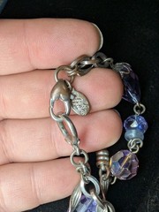 Kirks Folly Love Never Dies Lavender Dream Two Chain Bracelet Copper Color Wear