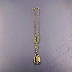 Vintage Barzel 18kt Gold Plated Gold,Green,Yellow Chrystals 10″ Necklace