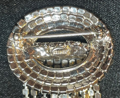 VTG KRAMER OF NEW YORK RHINESTONE WATERFALL TASSEL STATEMENT BROOCH PIN 3-7/8″ L