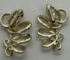 Vintage Climber Earrings Emmons in Gold and Silver Tone Clip On Signed