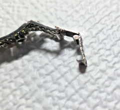 Vintage Sterling 925 Bracelet Marcasite & Onyx Stones Signed MRF 6.75in