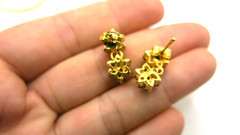 Vintage Green Peridot Jewelry Set – 18K Gold Plated Floral Necklace & Earrings