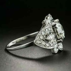 Vintage Style 2.0 Ct Round Shape Lab Created Diamond Engagement Ring 925 Silver