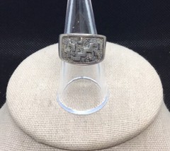 Vintage Sterling Silver 925 Wide Unique Design Band Sz 7.75 V836