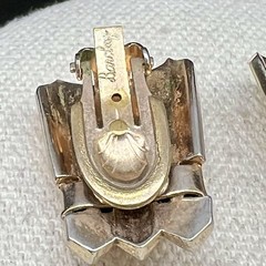 Vintage Barclay Monet Earrings Lot Art Deco Geometric Gold Tone Designer 3 Pairs