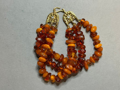 NATURAL OLD ANTIQUE YELLOW BUTTERSCOTCH BALTIC AMBER BRACELET 35,5 gr