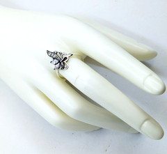 Vintage Luxury RING Silver 925 with Bright Stones-size: 9.5US(19.5mm) Ukraine#79