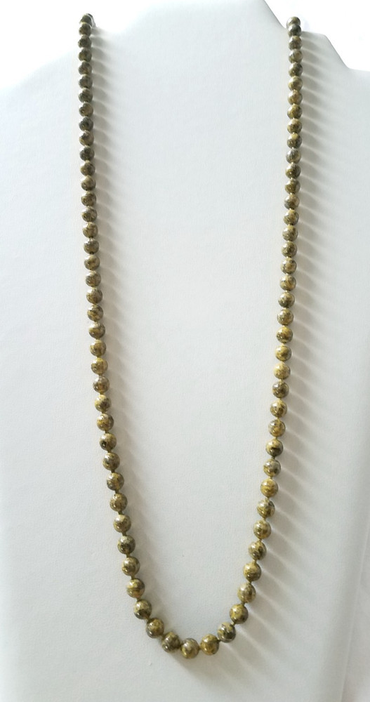 Vintage Marbled Enamel Metal Bead Necklace “Oops a Daisy”