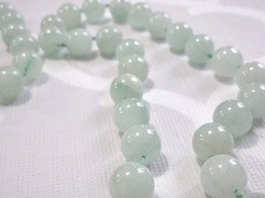 Vintage 1970’s Chinese Aqua Aventurine Knotted Beads Necklace 32in Heavy
