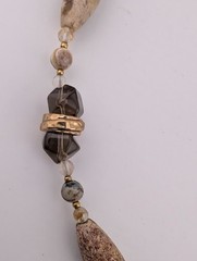BARSE chunky Jasper (?) Stone Beaded Choker Necklace w/ Pendant 16-18″ B6