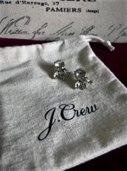 J.Crew Clear Glass Crystal Signed Pierced Ear Post-Back Earrings – Lightweight!