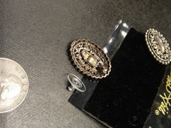 Old Stock Birch Hill Silver Plated Filigree Oval Earrings