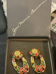 Vintage José Maria Barrera for Avon Convertible Floral Enamel Clip Earrings