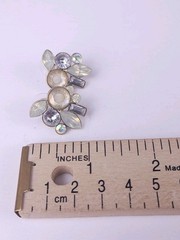 Vintage Retro Style Cluster Aurora Borealis Rhinestone Cluster Stud Earrings