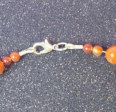 Carnelian Beaded Necklace Vintage Assorted Size Beads Round Oval 15.5 Inches