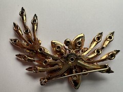 Victorian antique orange crystal brooch
