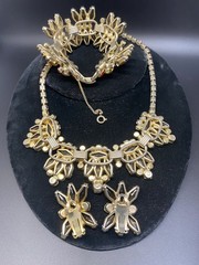 JULIANA D&E BOOK SET GRAND PARURE COFFIN RHINESTONES 5 PIECE PARURE SET