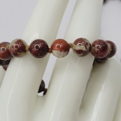 Jasper Stone Varied Brown Hues Hand Knotted Beaded Over the Head Necklace 30 In