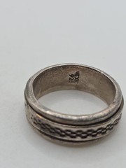 Vintage Sterling Silver 925 Mexico Geometric Spinner Band Ring Size 9 7.4g