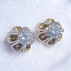 Vintage 14K White Gold Diamond Stud Earrings Belcher Set Appraised @ $1228 Video