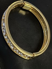 Nolan Miller Bracelet Rhinestones Gold Tone 2.25” Inner Diameter Vintage