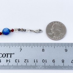 Vintage Sterling Silver 925 Glass and Crystal Beaded Bracelet 8″