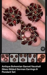 Antique 14k Gold Garnet Coral Onyx Necklace 28″
