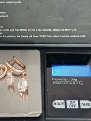 Vintage 1990-s 14 Ct Rolled Gold Zircons Earrings-Hallmarked 585 RG