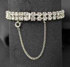 Brilliant Parco Rhinestone 50’s Bracelet Baguette Round Square Clear 7.25″