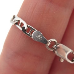 925 Sterling Silver Vintage Italy Anchor Mariner Chain Necklace 18″