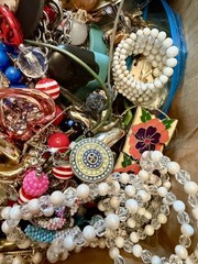 30 lbs Vintage Costume Jewelry Scrap Lot Repair Repurpose Wearable Mixed