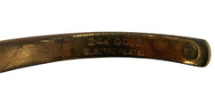Vintage Magnetic 24 K Electroplated Cuff Bracelet Two-tone Marked L- Rd Descp: