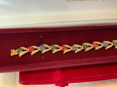 RARE CAMROSE KROSS JBK Jacqueline Jackie Kennedy Emerald Ruby Sapphire Bracelet