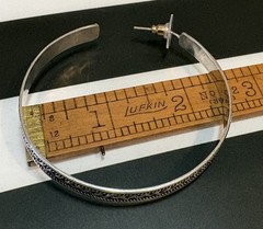 VINTAGE LARGE 925 STERLING SILVER HOOP EARRINGS 2.25 Diameter 18.5 Gr