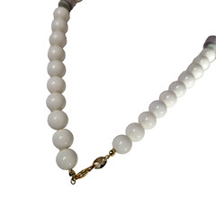 Floral Pendant Necklace Marked Japan Plastic & Stone Beads 19 In. End to End