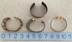 Lot of 4 Vintage Cuff Bracelet Magnetic Stainless Cable Ann Taylor Mesh Beaded
