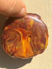 Natural Root Amber Hand Carved Rose Pendant Vintage Estate Jewelry Gift