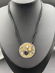 Multiple Strand Necklace With Ornate Pendant 16” + 3” Extender