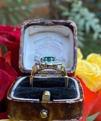 Art Deco Style Green Lab Created Diamond Halo 14K White Gold FN Engagement Ring