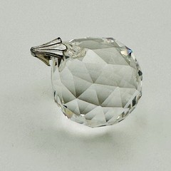 Vintage Faceted Clear Crystal Sphere Ball Mystical Magic Spiritual Pendant