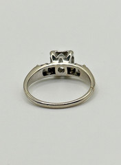 VINTAGE MID CENTURY 1940’S 1950’S NATURAL DIAMOND RING 14K SOLID WHITE GOLD