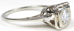 Antique Art Deco 1920’s Diamond Engagement 18KW Ring Size 6 UK-L1/2 EGL USA