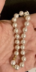 Vintage Japan 1950’s Faux Pink Pearl 7″ Bracelet 8mm Pearls