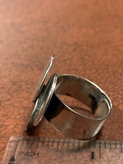 Vintage Sterling Silver Triple Layer Disk Modern Art Size 10.5-11 Statement Ring