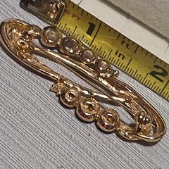VTG Colorful Cabochons Goldtone Multi Color Swoop Brooch Pin Unsigned Unique