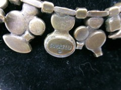 Vintage SORRELLI Signed 17″ Antiqued Brass “Southwest Brights” Crystal Necklace