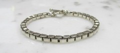 Sterling Silver 4.7mm Box Link Chain Bracelet ~ 7-1/2″ ~ 24.3g ~ 1-G242