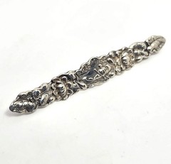 WHSCO Rowing lily pad Victorian antique sterling silver top bar pin brooch